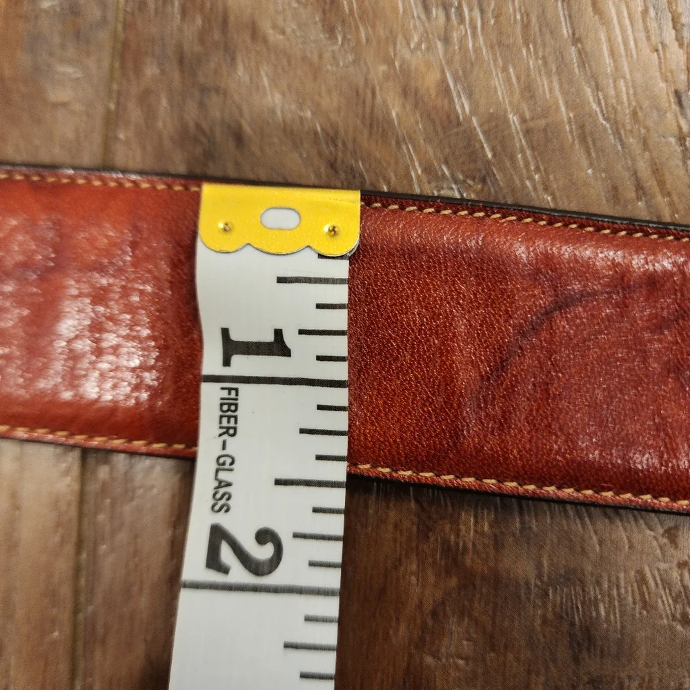 Leegin Silver Creek Billet Overlay Western Belt Leather Made in USA size 40